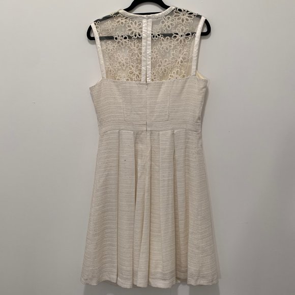 Pink Martini Cream Floral Lace Mesh Skater Dress - Picture 10 of 11